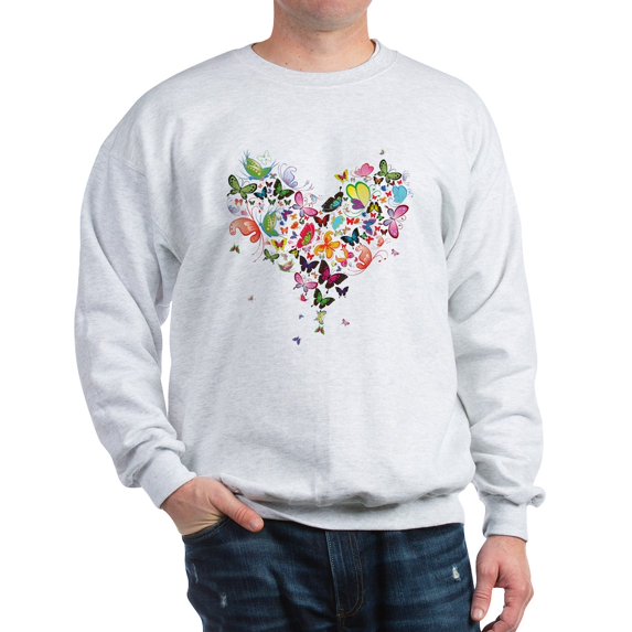 CafePress - Heart Of Butterflies Sweatshirt - Crew Neck Sweatshirt