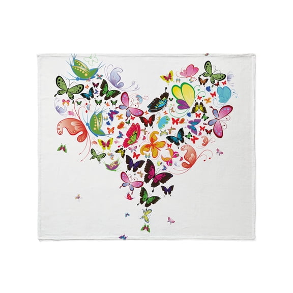 CafePress - Heart Of Butterflies Throw Blanket - Soft Fleece Throw Blanket, 50"x60" for All Ages
