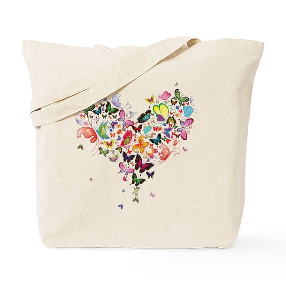 CafePress - Heart Of Butterflies Tote Bag - Unisex Canvas Tote Bag, Beige, 1-Piece