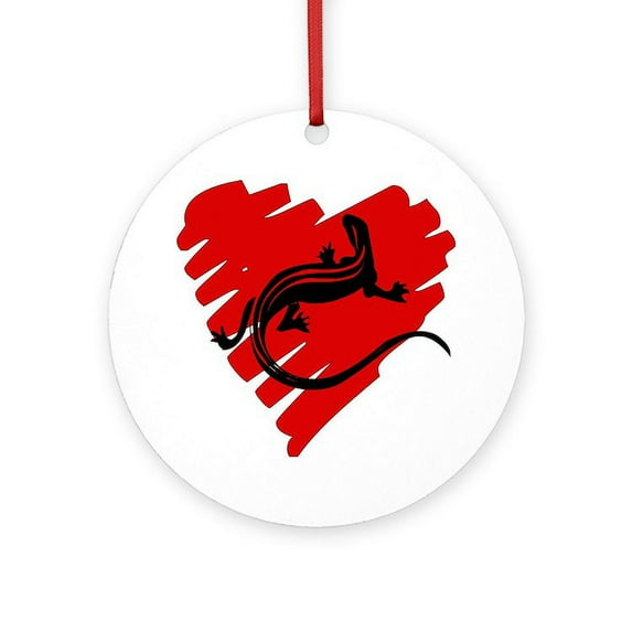 CafePress - Heart Of Newt Anti Valentine - Round Wood Ornament 4"