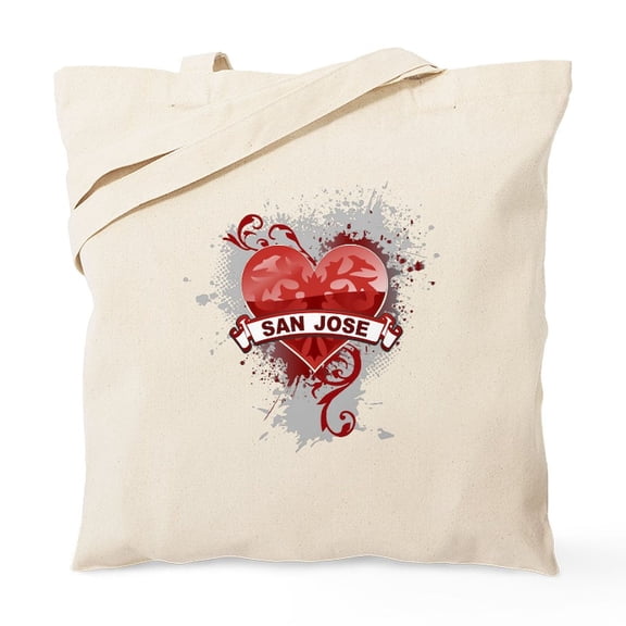 CafePress - Heart San Jose Tote Bag - Unisex Canvas Tote Bag, Beige, 1-Piece