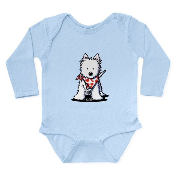 CafePress - Heart Scarf Westie Long Sleeve Infant Bodysuit - Long Sleeve Cotton Baby Bodysuit