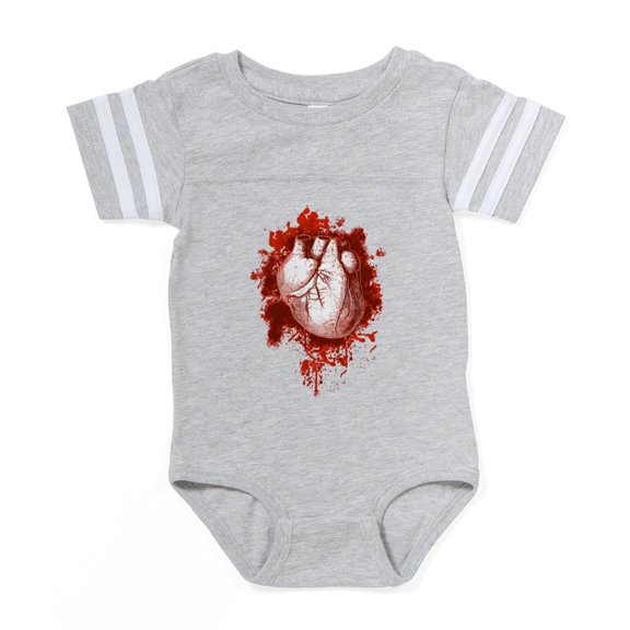 CafePress - Heart Splat - Cute Infant Baby Football Bodysuit