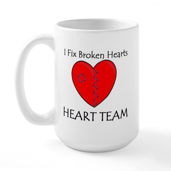 CafePress - Heart Team Large Mug - 15 oz Ceramic Large White Novelty Mug