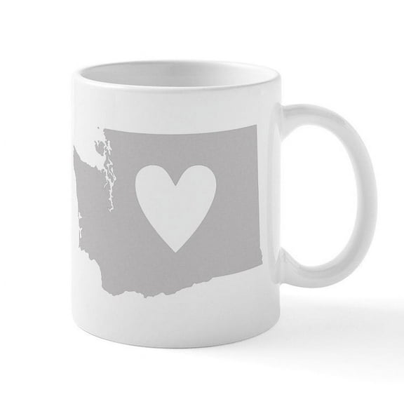 CafePress - Heart Washington Mug - 11 oz Ceramic Mug - Novelty Coffee Tea Cup