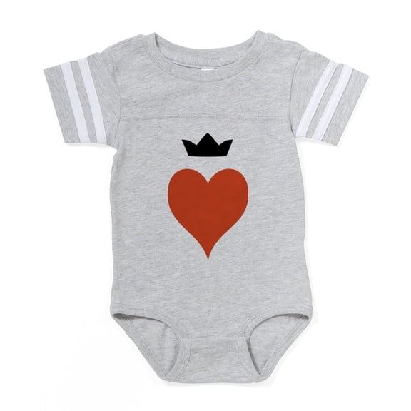 CafePress - Heart With Crown Motif - Cute Infant Baby Football Bodysuit