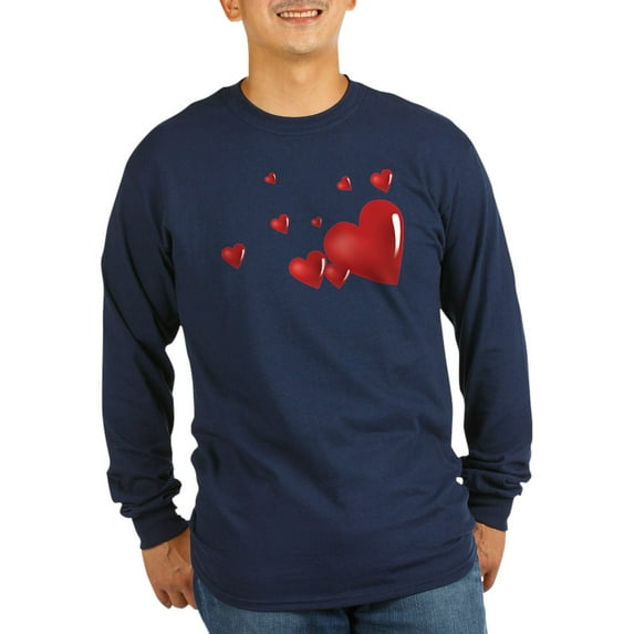CafePress - Hearts Long Sleeve Dark T Shirt - Long Sleeve Dark T-Shirt