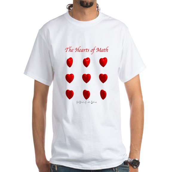 CafePress - Hearts Surface/Curves White T Shirt - Men's Classic T-Shirts