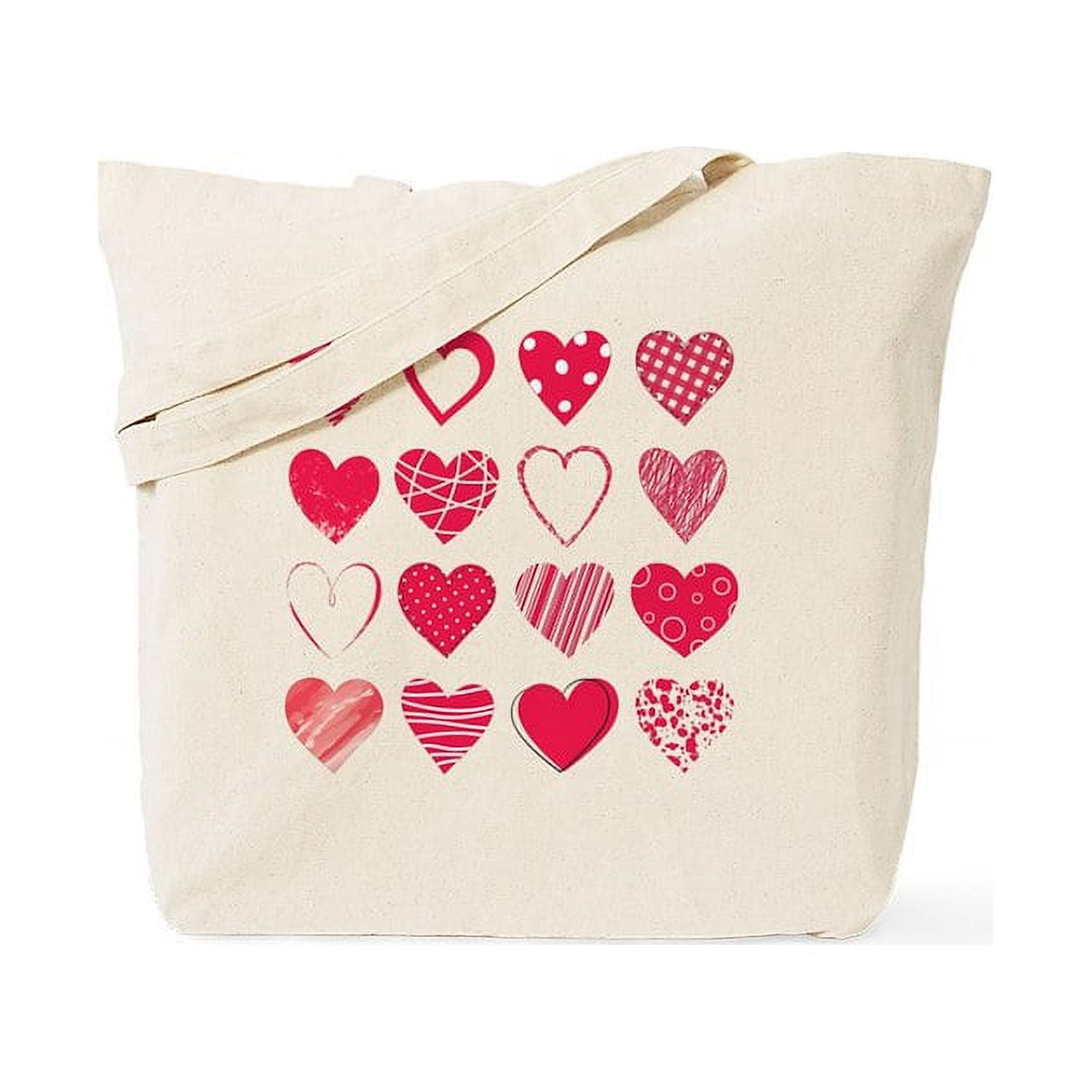CafePress - Hearts Tote Bag - Natural Canvas Tote Bag, Cloth Shopping ...