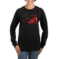 thumbnail image 1 of CafePress - Hearts Women's Long Sleeve Dark T Shirt - Women's Long Sleeve Graphic Tee Casual Fit, 1 of 4