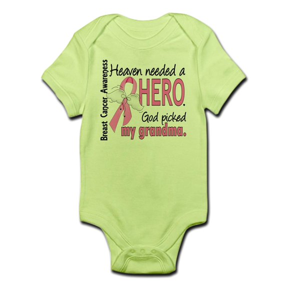 CafePress - Heaven Needed A Hero Breast Cancer Infant Bodysuit - Baby Light Bodysuit