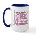 CafePress Heaven Needed A Hero Breast Cancer Large Mug 15 oz
