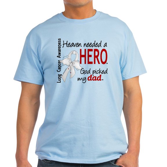 CafePress - Heaven Needed A Hero Lung Cancer Light T Shirt - Men's Classic Graphic T-Shirt