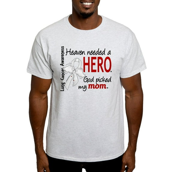 CafePress - Heaven Needed A Hero Lung Cancer Light T Shirt - Men's Classic Graphic T-Shirt