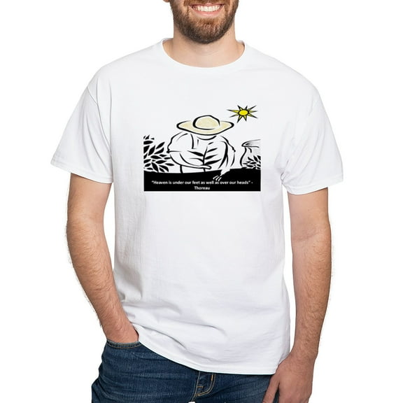 CafePress - Heaven Thoreau White T Shirt - Men's White Classic Cotton T-Shirts