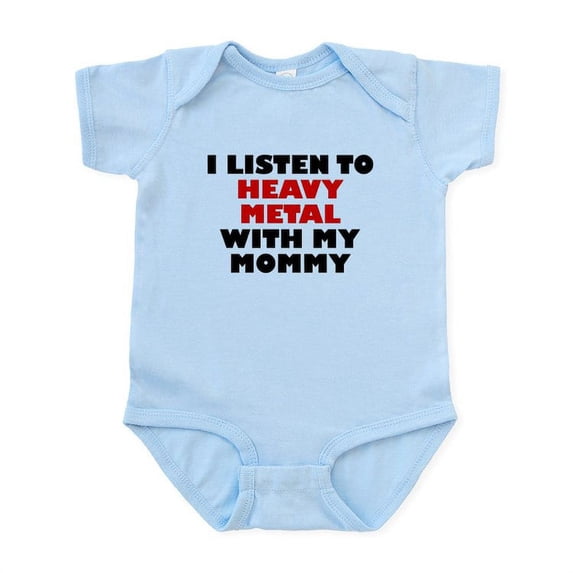 CafePress - Heavy Metal With My Mommy Body Suit - Baby Light Bodysuit, Size Newborn - 24 Months