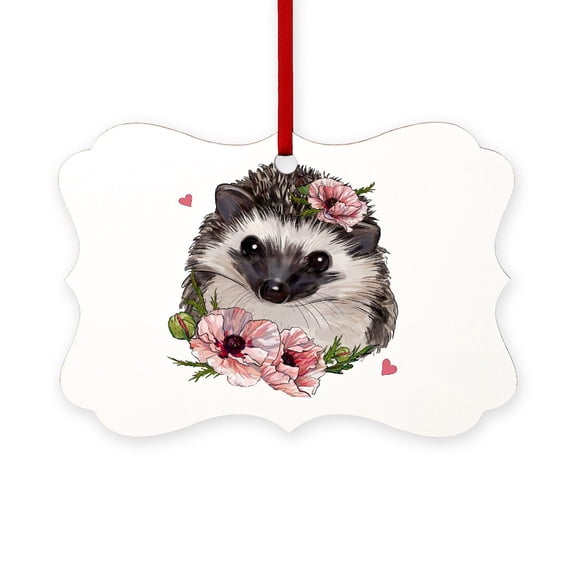 CafePress - Hedgehog Aluminum - Scroll Ornament