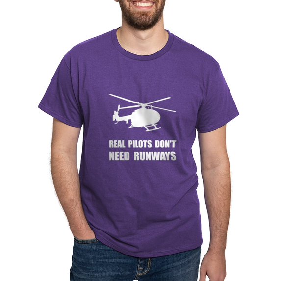 CafePress - Helicopter Pilot Runways T Shirt - Men's Classic Graphic Cotton T-Shirt
