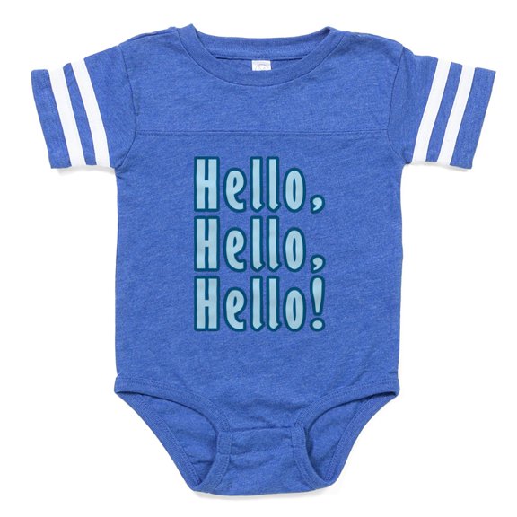 CafePress - Hello Hello Hello - Cute Infant Baby Football Bodysuit