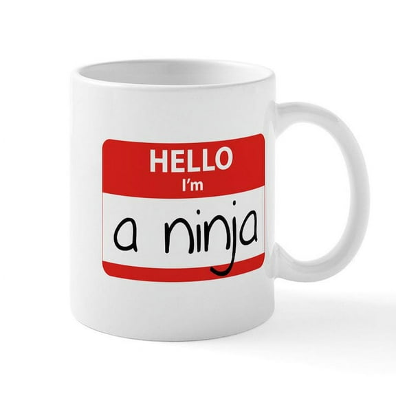 CafePress - Hello I'm A Ninja Mug - 11 oz Ceramic Mug - Novelty Coffee Tea Cup