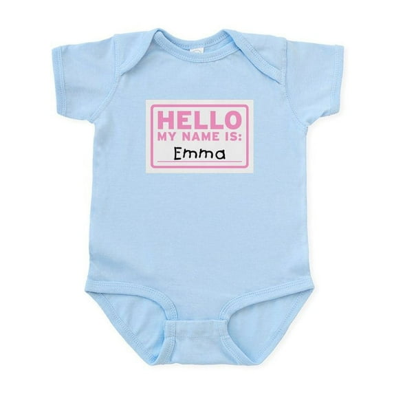CafePress - Hello My Name Is: Emma Infant Bodysuit - Baby Light Bodysuit, Size Newborn - 24 Months