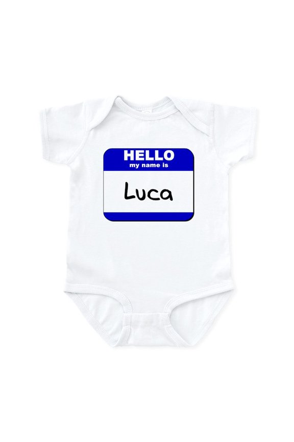 - Hello My Name Is Luca Infant Bodysuit - Baby Light Bodysuit, Size Newborn - 24 Months