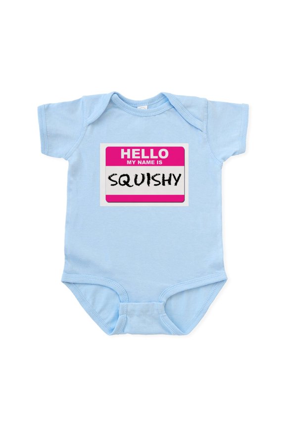 - Hello My Name Is Squishy Infant Creeper - Baby Light Bodysuit, Size Newborn - 24 Months