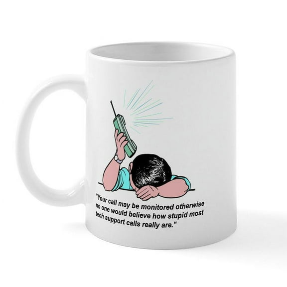 CafePress - Help Desk Tech Support Mug - 11 oz Ceramic Mug - Novelty Coffee Tea Cup