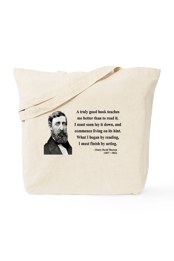 - Henry David Thoreau 24 Tote Bag - Unisex Canvas Tote Bag, Beige, 1-Piece