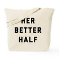 thumbnail image 1 of CafePress - Her Better Half Tote Bag - Unisex Canvas Tote Bag, Beige, 1-Piece, 1 of 7