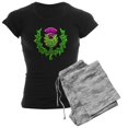 thumbnail image 1 of CafePress - Heraldic Thistle Pajamas - Women's Short Sleeve Print T-Shirt and Pants Dark Cotton Pajama Set, 1 of 7