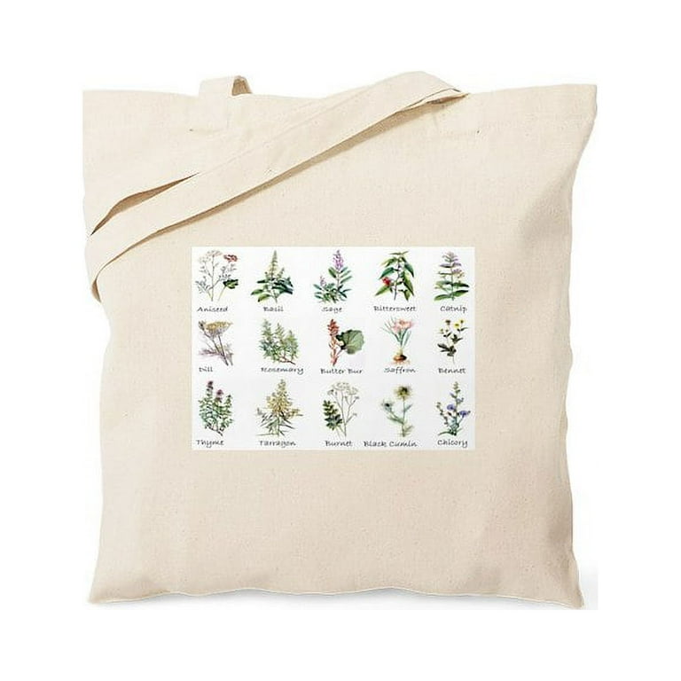 CafePress Herbs And Spices Illustrated Tote Bag Natural Canvas Tote Bag Cloth Shopping Bag