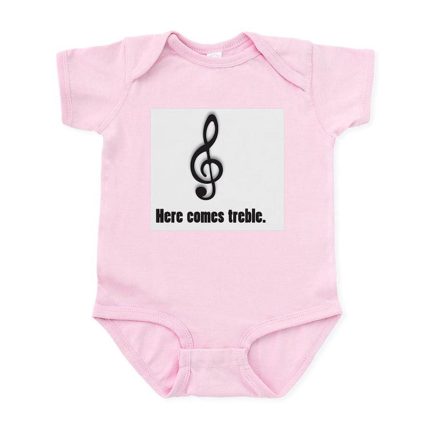 CafePress - Here Comes Treble Infant Body Suit - Baby Light Bodysuit ...