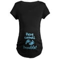 thumbnail image 1 of CafePress - Here Comes Trouble Maternity T Shirt - Maternity Dark T-Shirt, 1 of 3