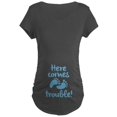 thumbnail image 1 of CafePress - Here Comes Trouble Maternity T Shirt - Maternity Dark T-Shirt, 1 of 1