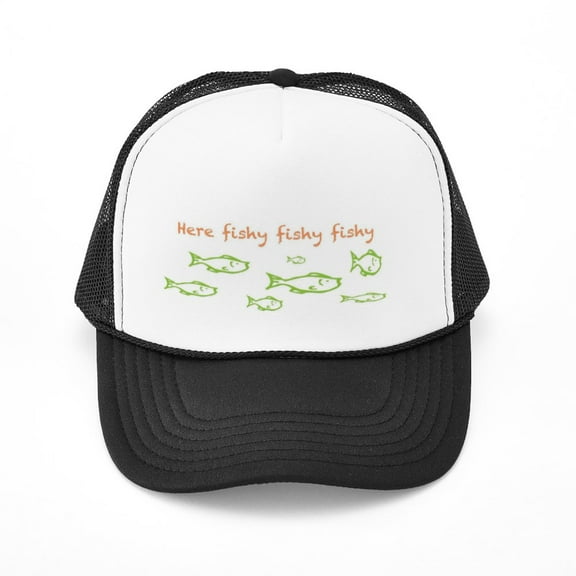 CafePress - Here Fishy - Adjustable Unisex Printed Trucker Hat with Mesh Back