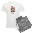 thumbnail image 1 of CafePress - Here's My Heart Cute Raccoon Blowing Kisses Quote - Men's Light Loose Fit Cotton Pajama Set, 1 of 7