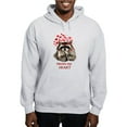 thumbnail image 1 of CafePress - Here's My Heart Cute Raccoon Blowing Kisses Quote - Pullover Hoodie, Hooded Sweatshirt, 1 of 4