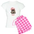 thumbnail image 1 of CafePress - Here's My Heart Cute Raccoon Blowing Kisses Quote - Women's Light Pajamas, 1 of 4