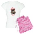 thumbnail image 1 of CafePress - Here's My Heart Cute Raccoon Blowing Kisses Quote - Women's Light Pajamas, 1 of 4