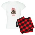 thumbnail image 1 of CafePress - Here's My Heart Cute Raccoon Blowing Kisses Quote - Women's Light Pajamas, 1 of 4