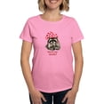 thumbnail image 1 of CafePress - Here's My Heart Cute Raccoon Blowing Kisses Quote - Women's Traditional Fit Dark T-Shirt, 1 of 4