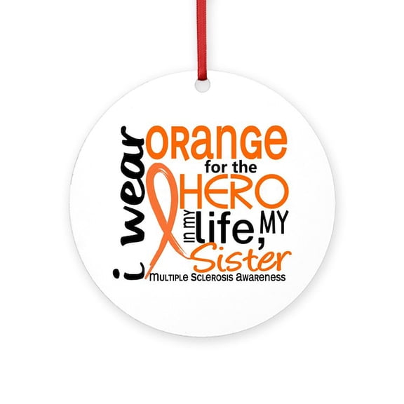 CafePress - Hero In Life 2 MS - Round Wood Ornament 4"