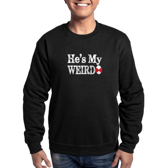 CafePress - Hes My Weirdo Couple Sweatshirt - Classic Crew Neck Sweatshirt