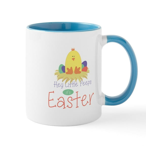 CafePress - Hey Little Peeps It's EASTER Mugs - 11 oz Ceramic Mug - Novelty Coffee Tea Cup