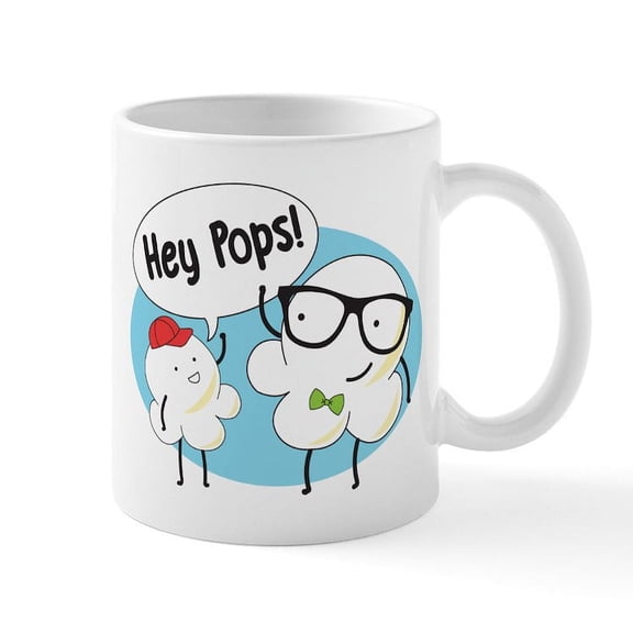 CafePress - Hey Pops Mug - 11 oz Ceramic Mug - Novelty Coffee Tea Cup