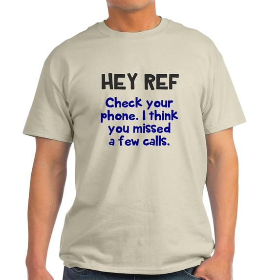 CafePress - Hey Ref Check Your Phone T Shirt - Men's Classic Graphic T-Shirt