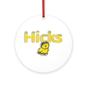 CafePress - Hicks Gray Top Chick - Round Wood Ornament 4"