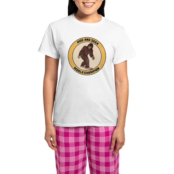 CafePress - Hide And Seek World Champio Women's Light Pajamas - Women's Short Sleeve Print T-Shirt and Pants Light Cotton Pajama Set