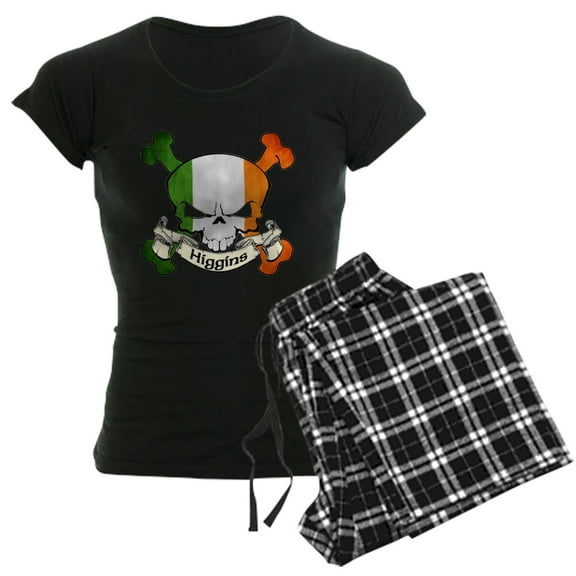 CafePress - Higgins Skull Women's Dark Pajamas - Women's Short Sleeve Print T-Shirt and Pants Dark Cotton Pajama Set